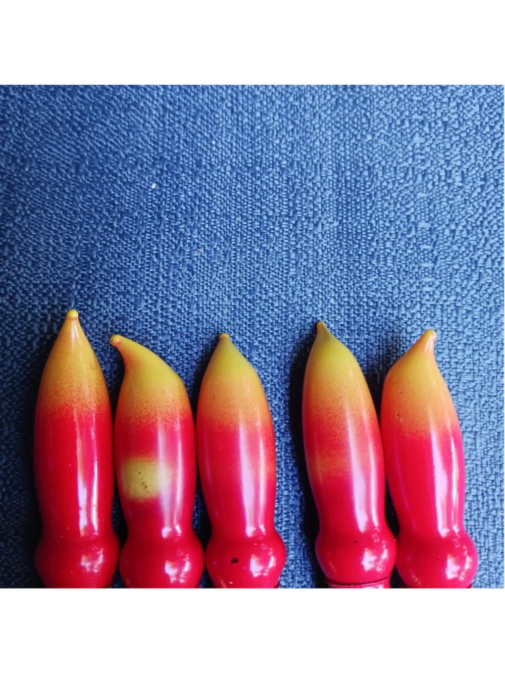 VTG Christmas Candle Red Orange Flame Glass Bulb C7 Lot of 5 Candelabra